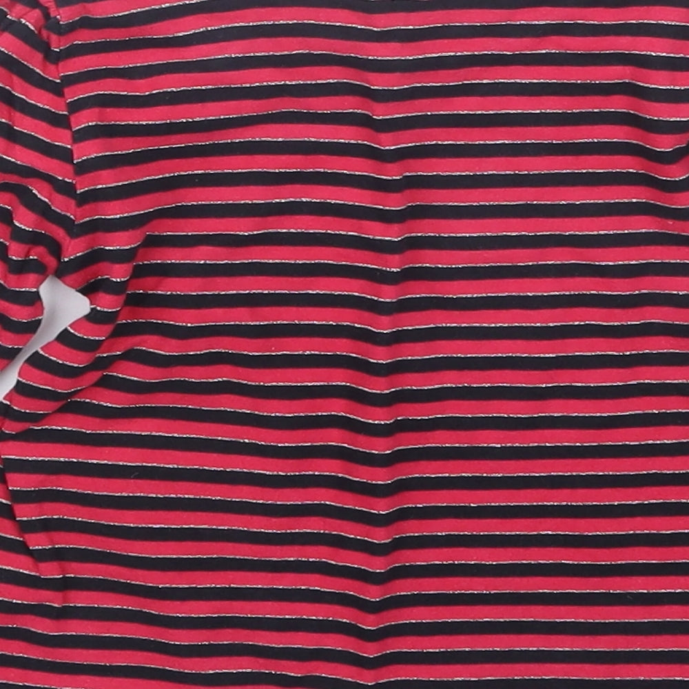 Vintage Angels Girls Pink Striped  Basic T-Shirt Size 3-4 Years