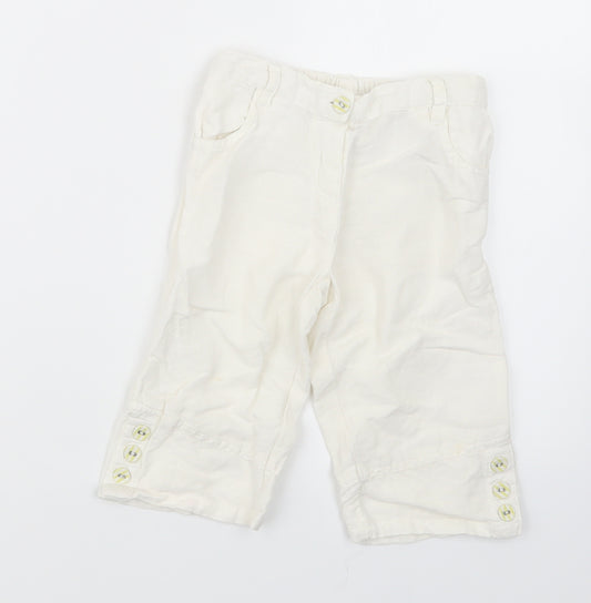 NEXT Girls White   Cargo Trousers Size 2-3 Years