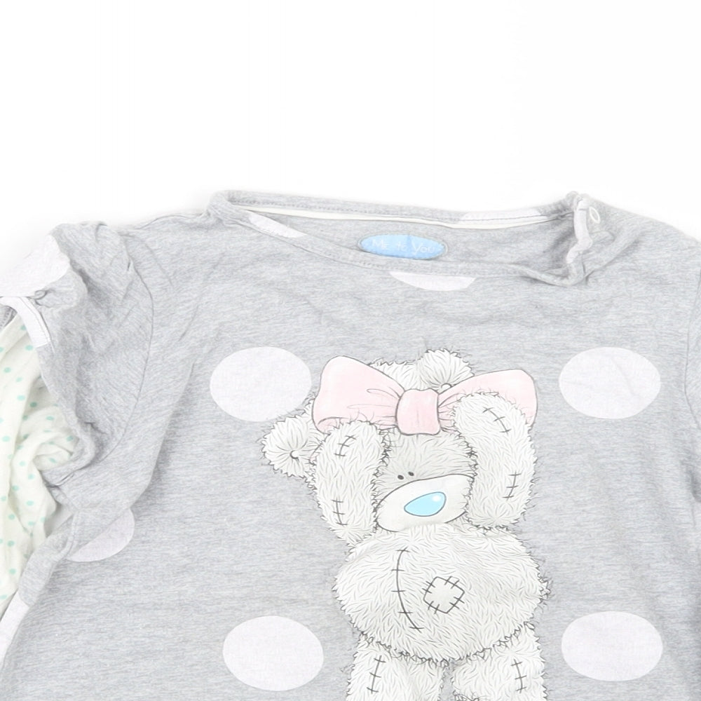 Marks and Spencer Girls Grey   Basic T-Shirt Size 6-7 Years  - Tatty Teddy