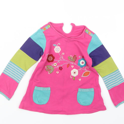 Marks and Spencer Girls Pink   Basic T-Shirt Size 2-3 Years  - Long