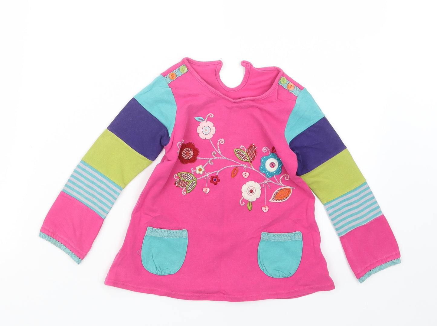 Marks and Spencer Girls Pink   Basic T-Shirt Size 2-3 Years  - Long