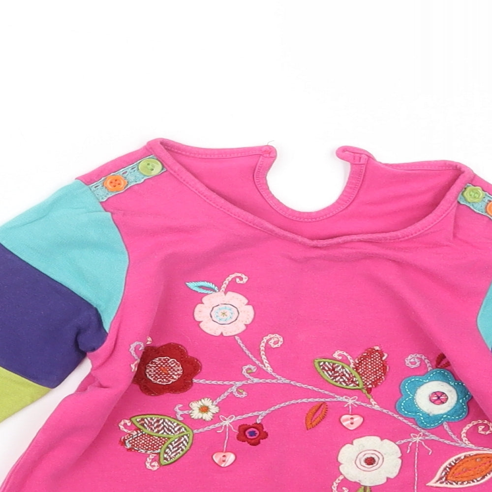 Marks and Spencer Girls Pink   Basic T-Shirt Size 2-3 Years  - Long