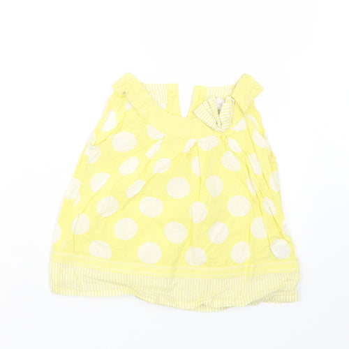 NEXT Girls Yellow Polka Dot  Basic Blouse Size 2-3 Years