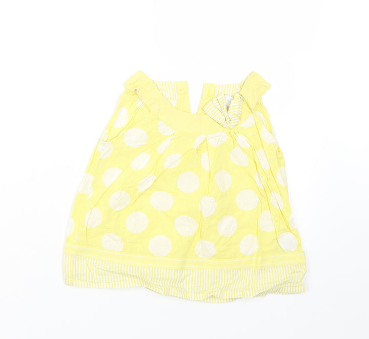 NEXT Girls Yellow Polka Dot Basic Blouse Size 2-3 Years