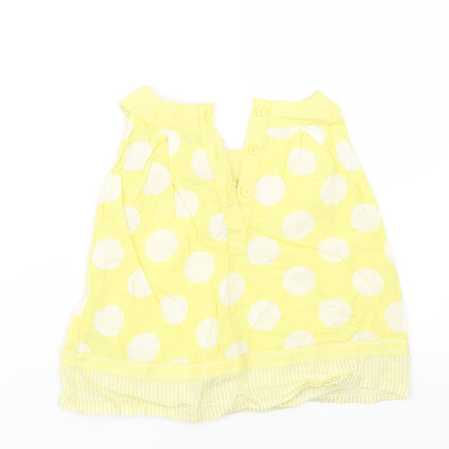 NEXT Girls Yellow Polka Dot  Basic Blouse Size 2-3 Years