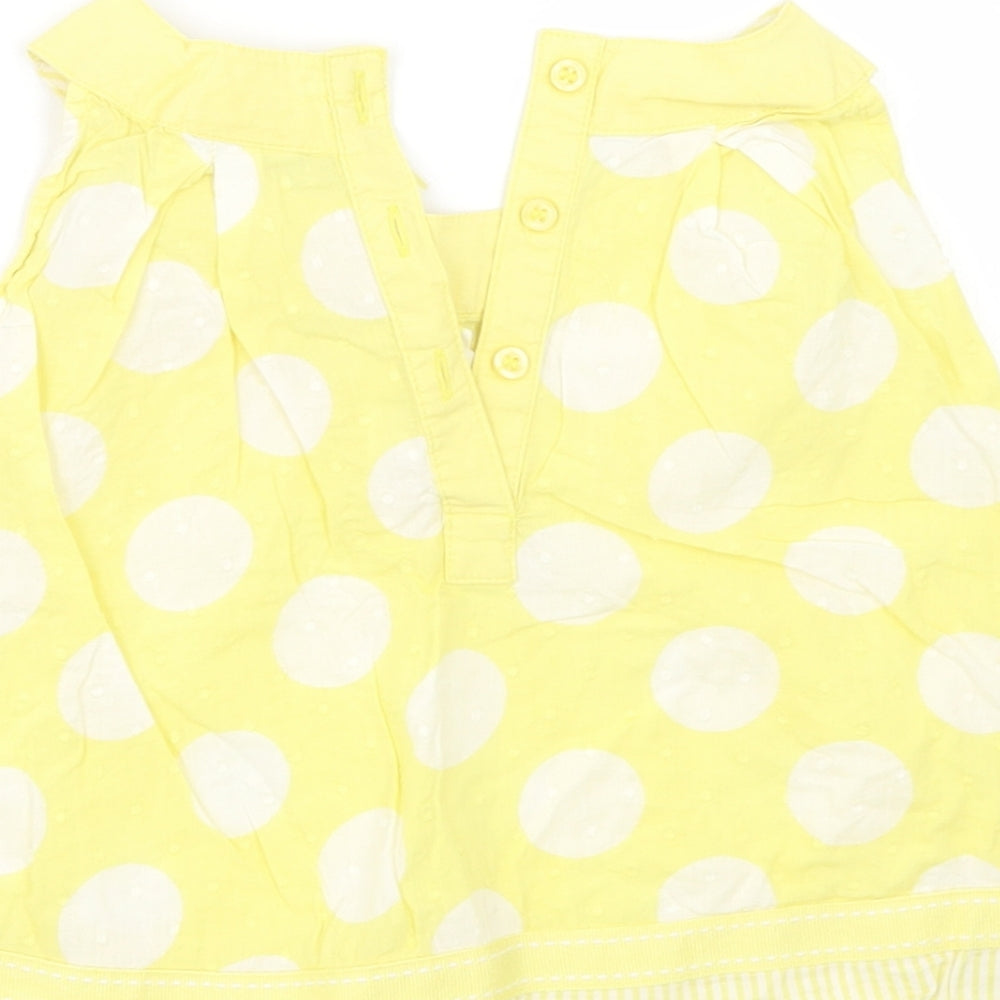 NEXT Girls Yellow Polka Dot  Basic Blouse Size 2-3 Years