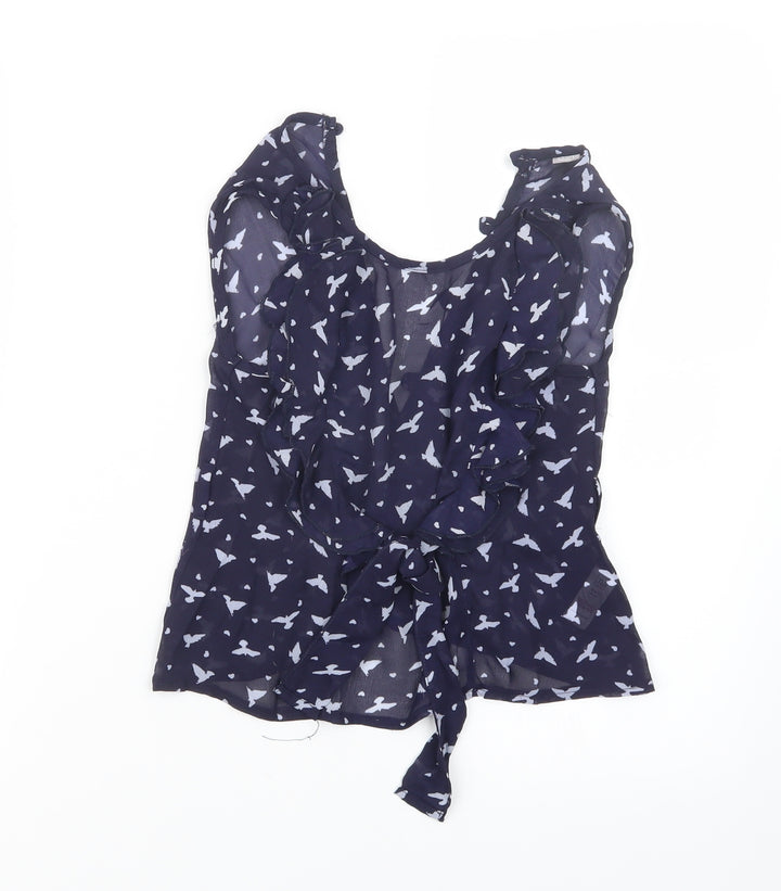 TU Girls Blue Geometric  Basic Blouse Size 5 Years