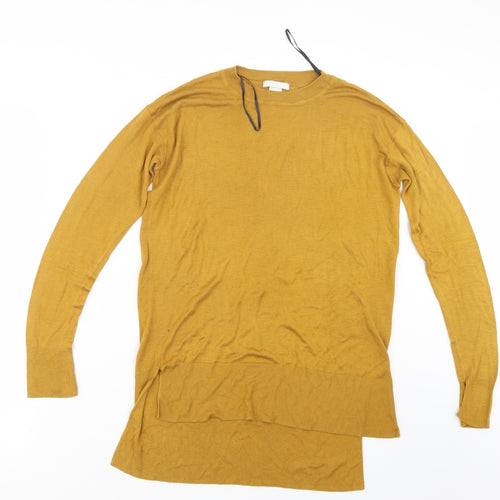 H&M Womens Yellow  Knit Pullover Jumper Size XS