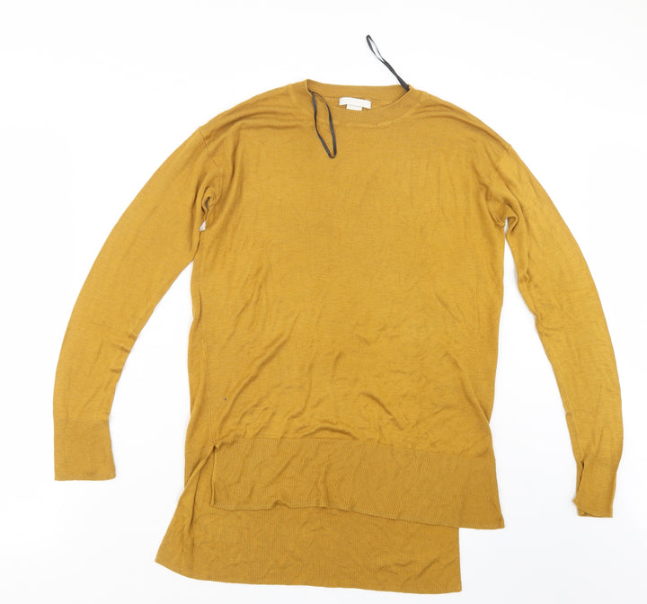 H&M Womens Yellow Knit Pullover Jumper Size XS