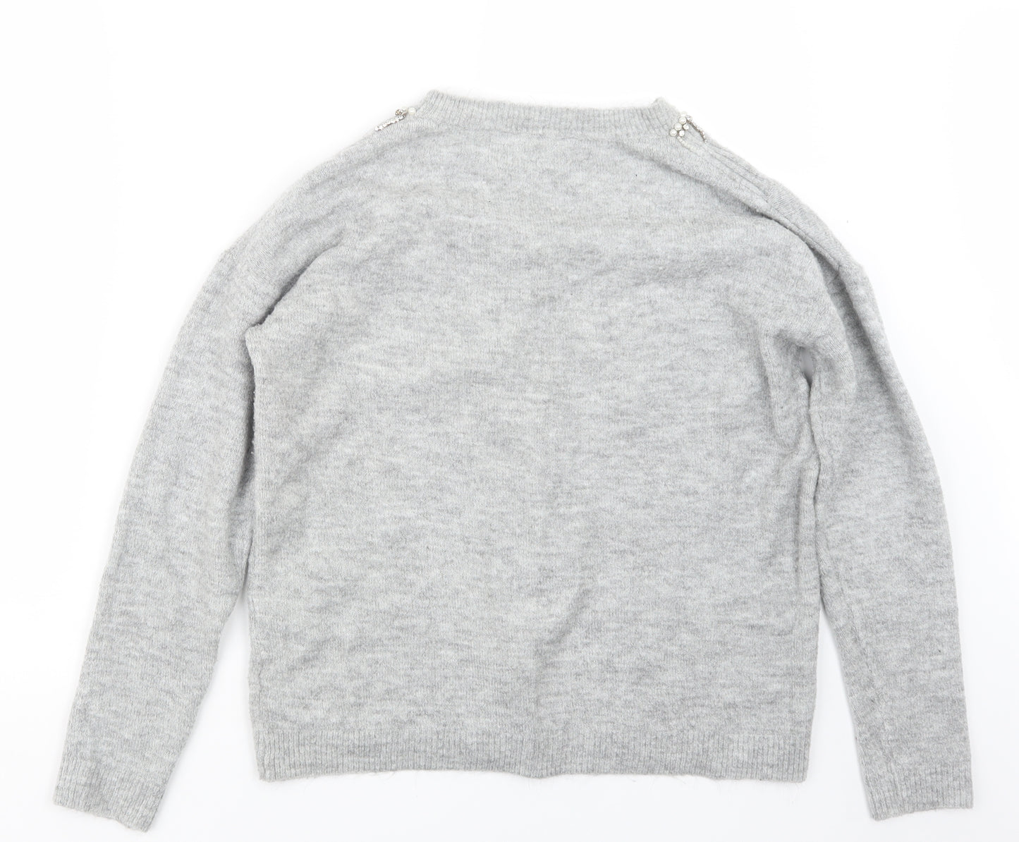 Dorothy Perkins Womens Grey  Knit Pullover Jumper Size 14