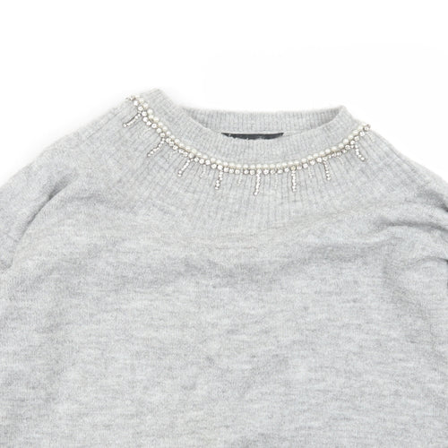 Dorothy Perkins Womens Grey  Knit Pullover Jumper Size 14