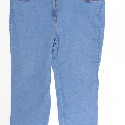 Preworn Womens Blue  Denim Straight Jeans Size 22 L28 in