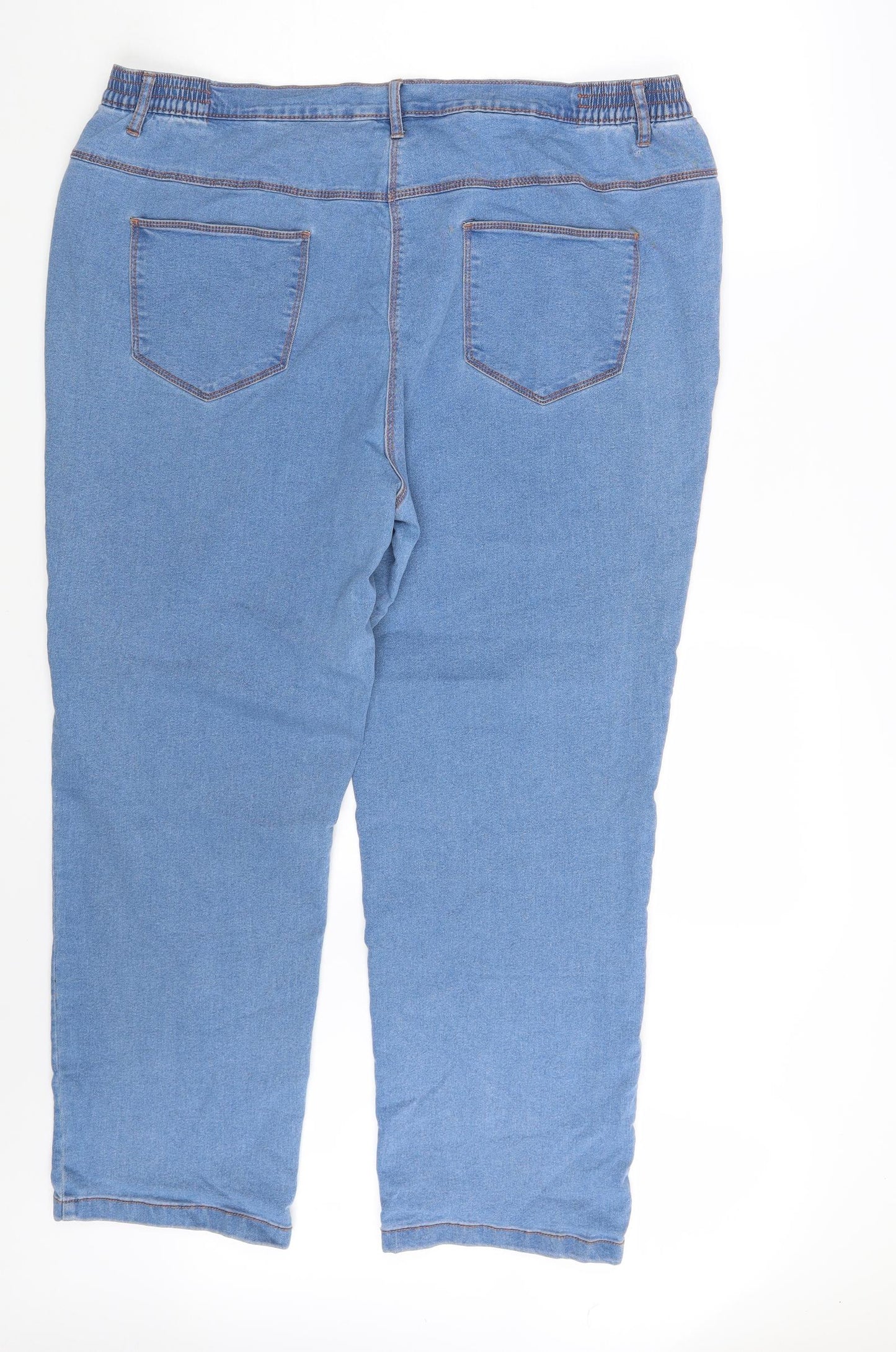 Preworn Womens Blue  Denim Straight Jeans Size 22 L28 in