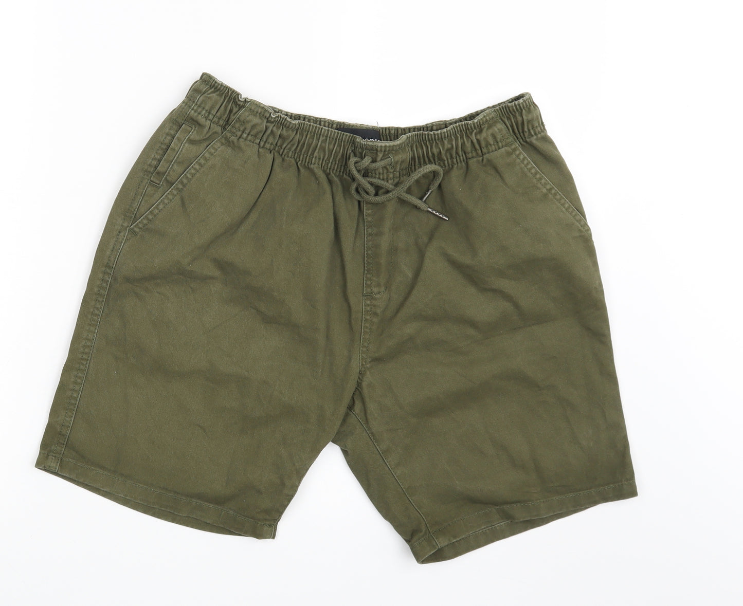 Brave Soul Mens Green  Denim Sweat Shorts Size M