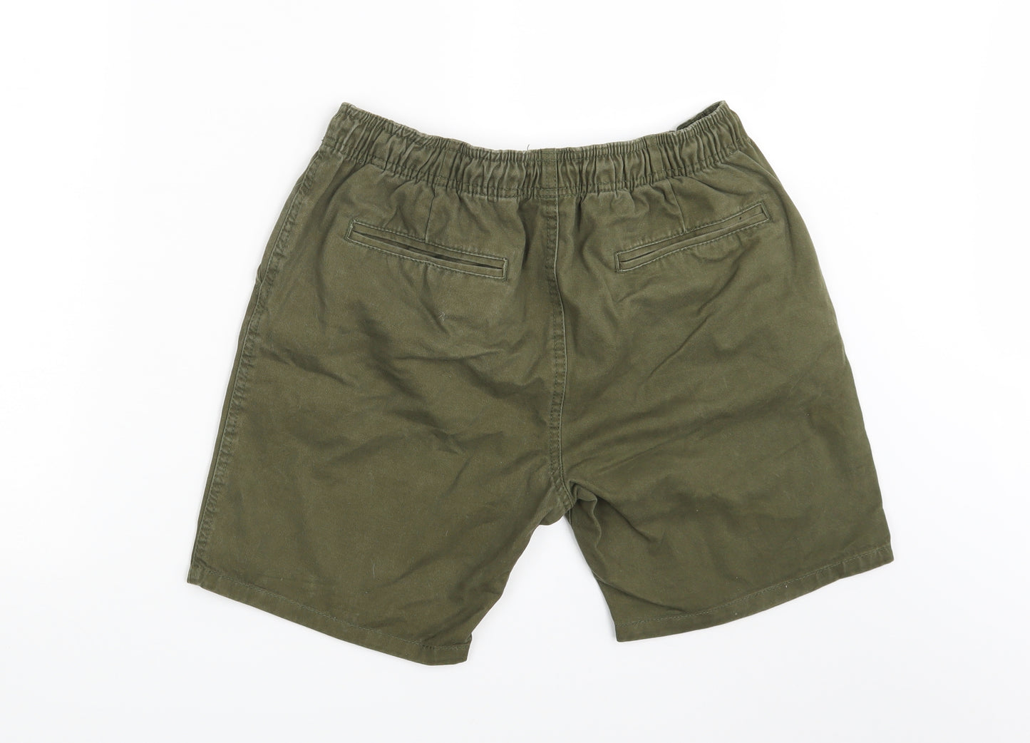 Brave Soul Mens Green  Denim Sweat Shorts Size M