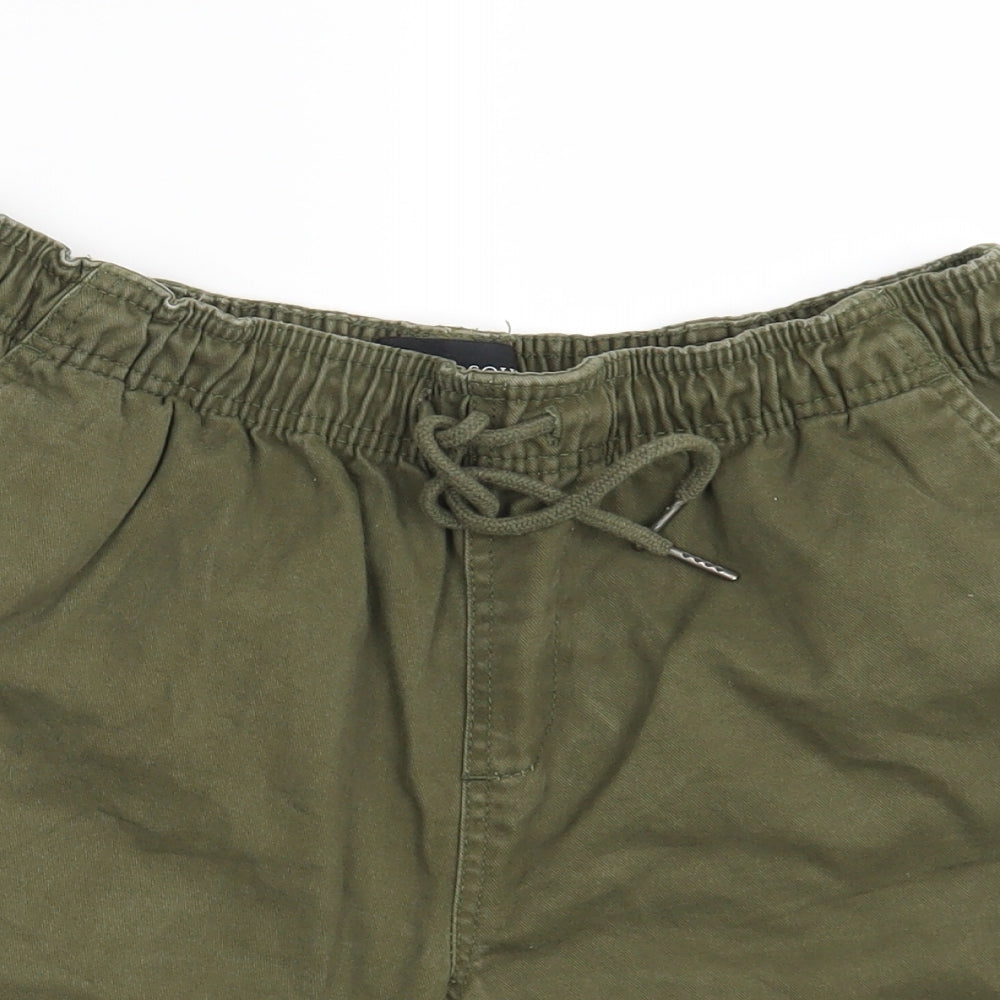 Brave Soul Mens Green  Denim Sweat Shorts Size M