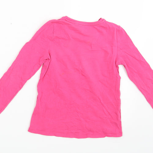 Debenhams Girls Pink   Basic T-Shirt Size 6-7 Years  - Buttefly