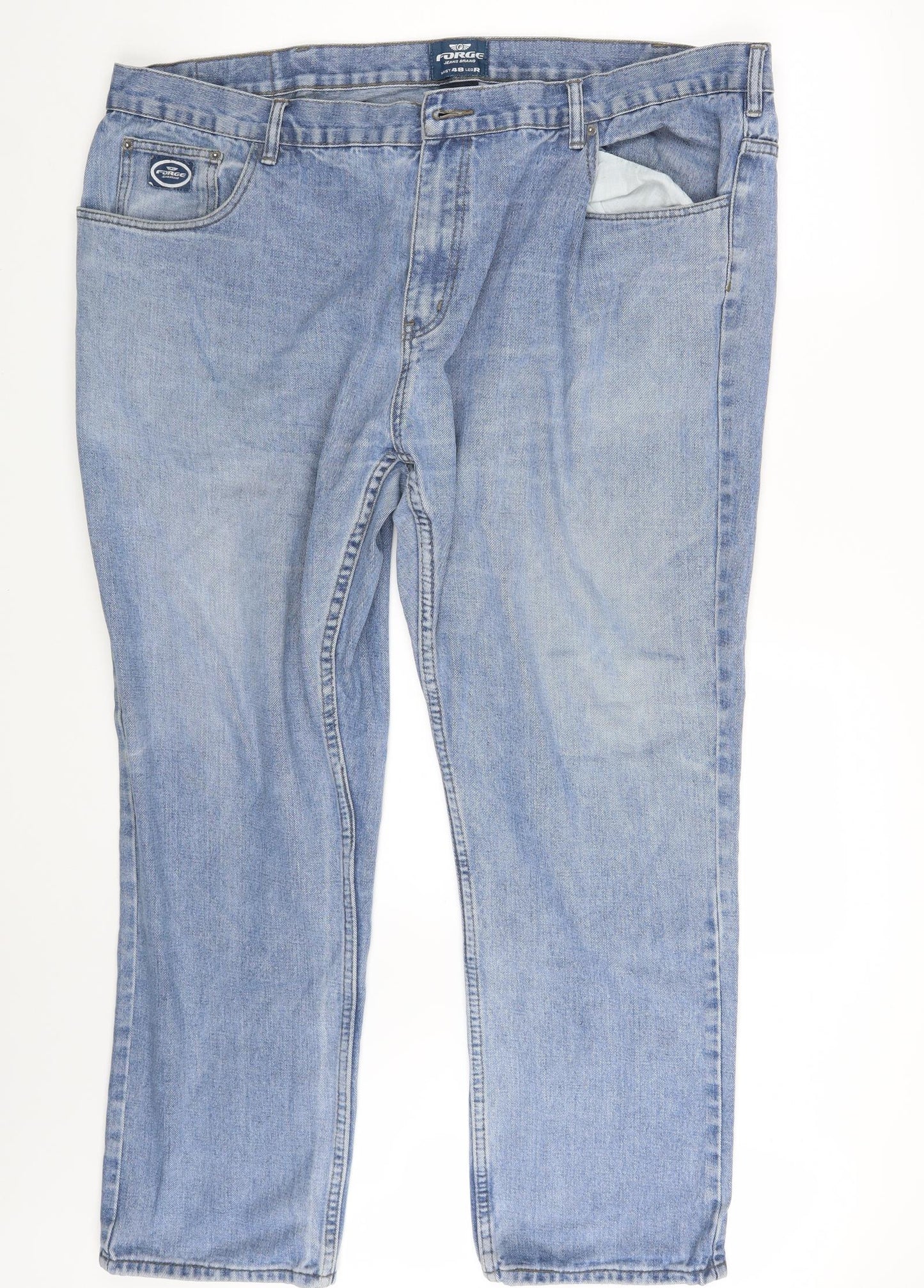 Forge Mens Blue  Denim Straight Jeans Size 48 in L30 in