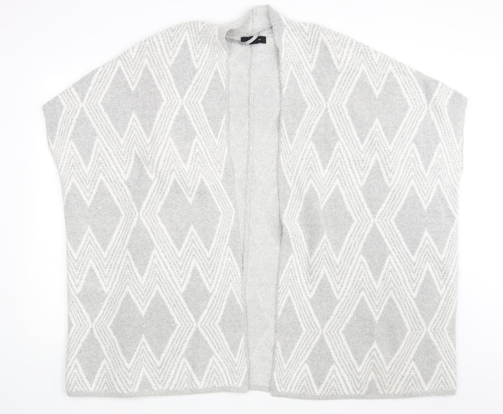 Atmosphere Womens Grey Argyle/Diamond  Wrap Jumper One Size