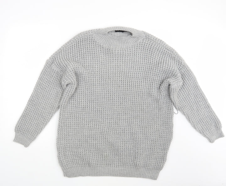 PRETTYLITTLETHING Womens Grey   Pullover Jumper Size 10