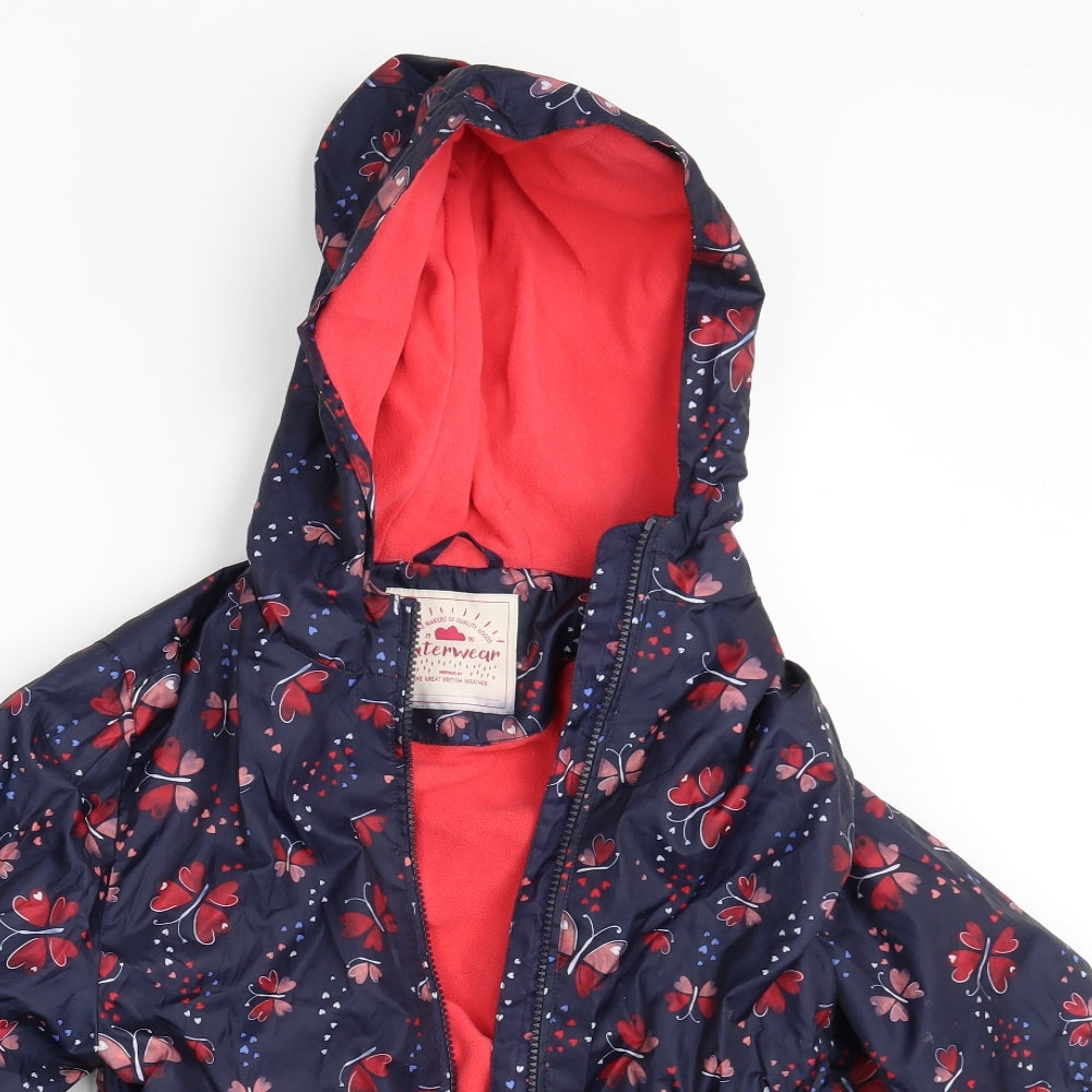 George Girls Blue Floral  Rain Coat Coat Size 12-13 Years