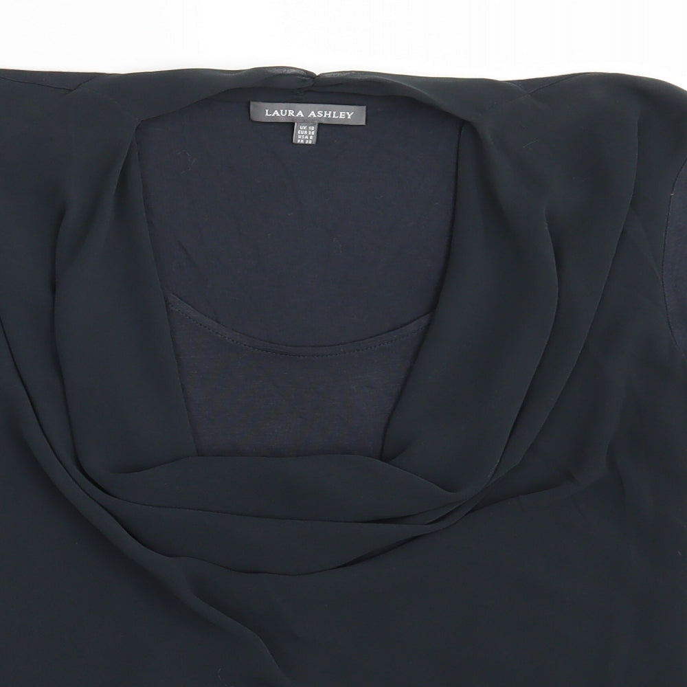 Laura Ashley Womens Black   Basic Blouse Size 10