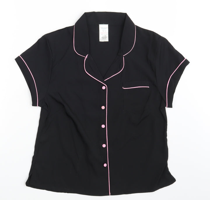 Peacocks Womens Black   Basic Button-Up Size 10