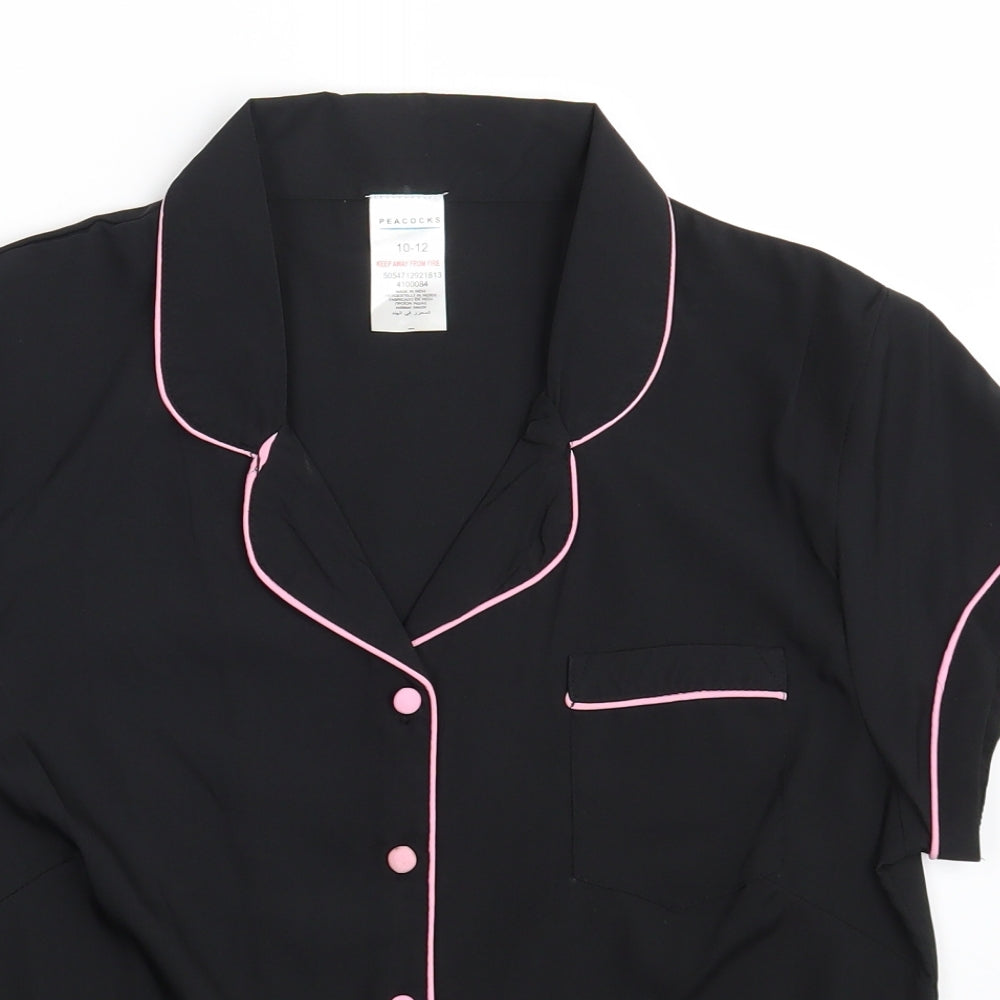Peacocks Womens Black   Basic Button-Up Size 10