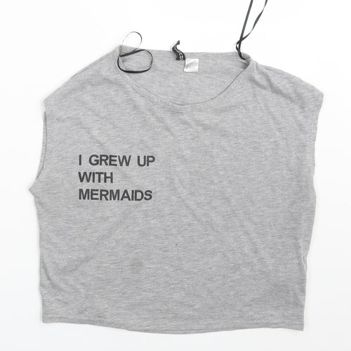 H&M Womens Grey   Basic T-Shirt Size S