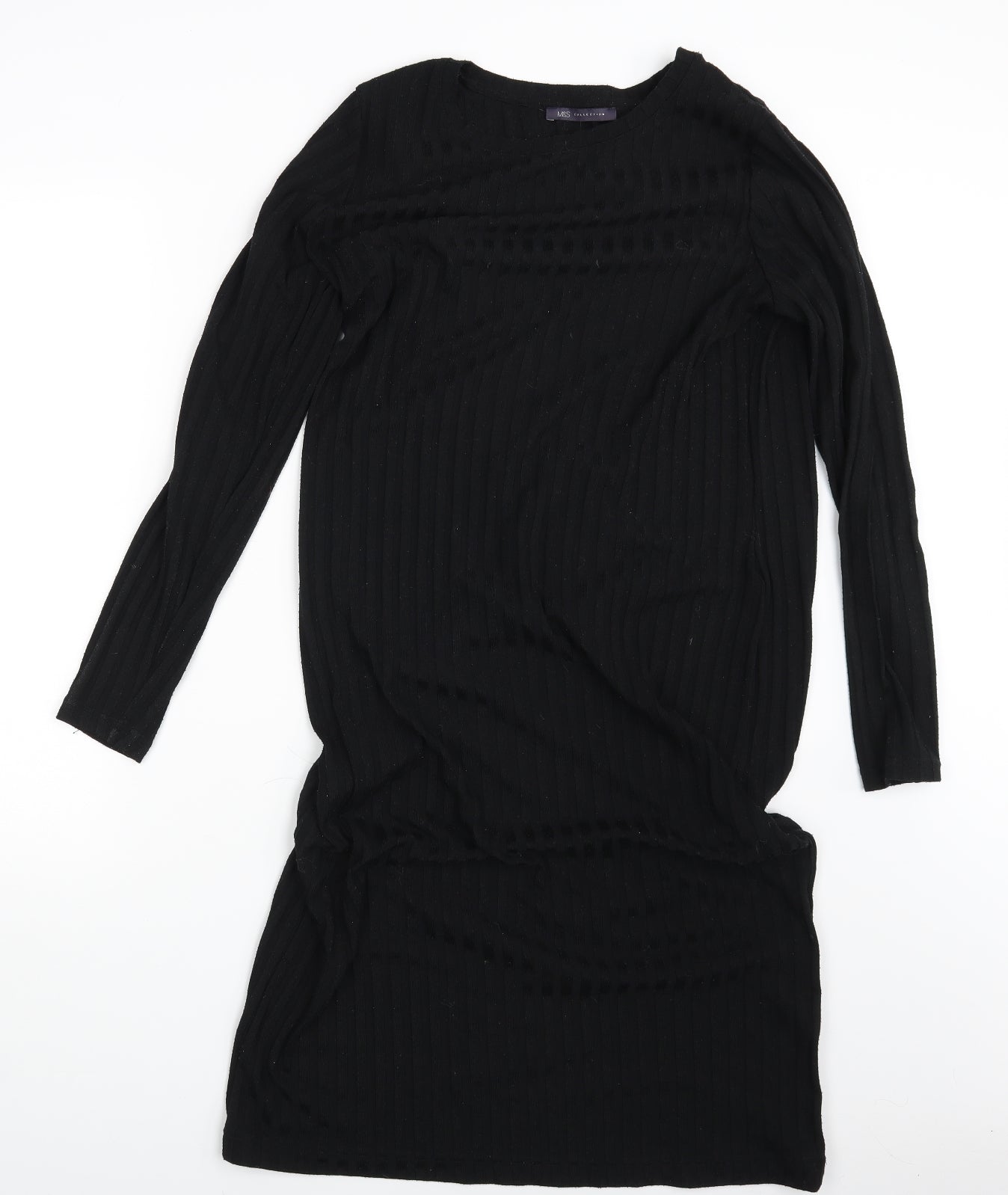 M&S Womens Black   T-Shirt Dress  Size 16