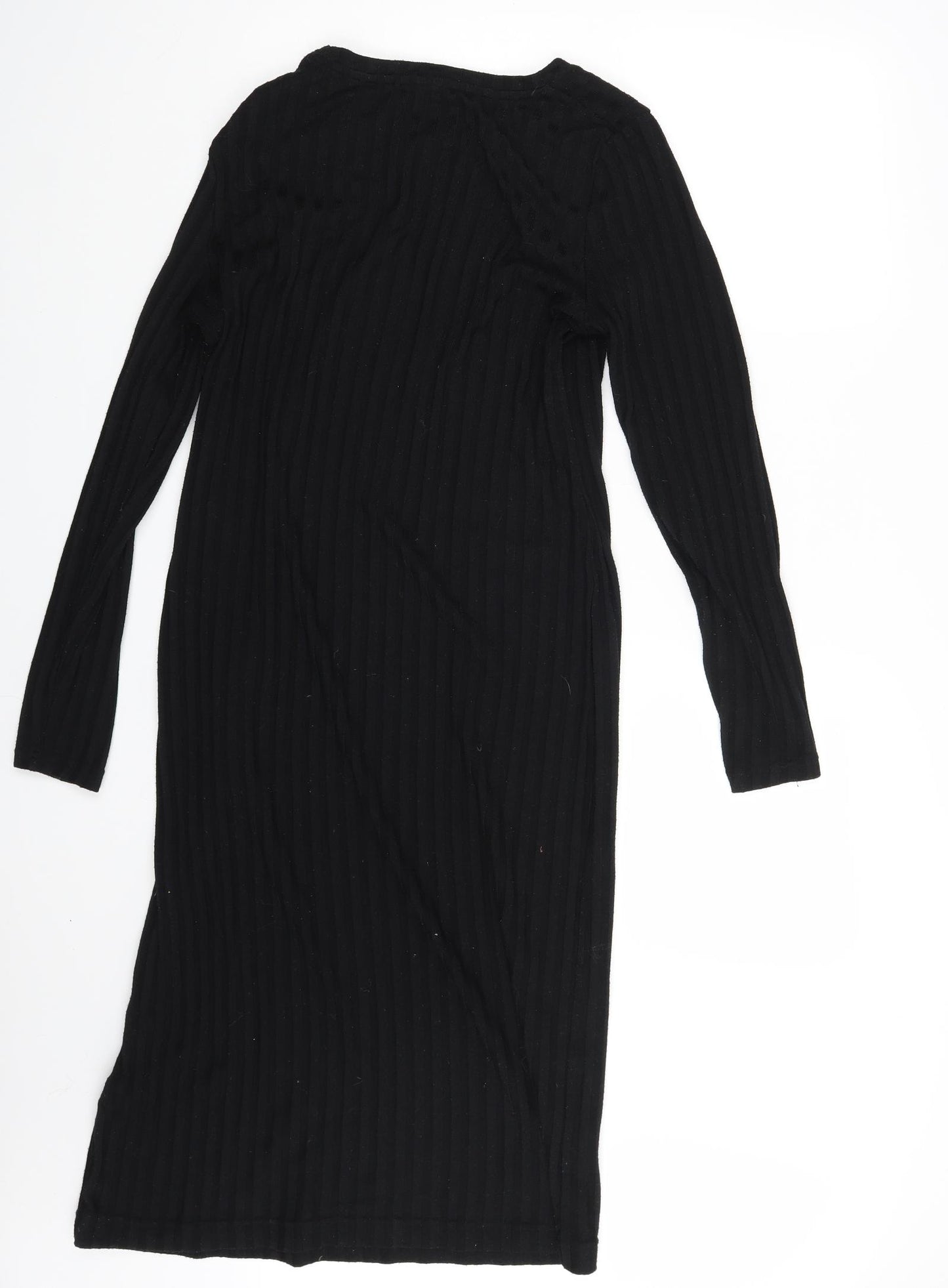 M&S Womens Black   T-Shirt Dress  Size 16
