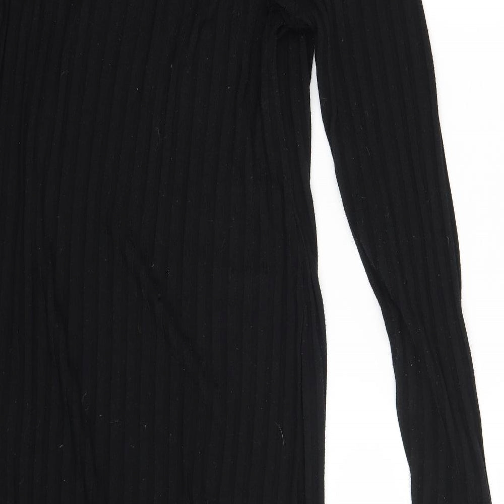 M&S Womens Black   T-Shirt Dress  Size 16
