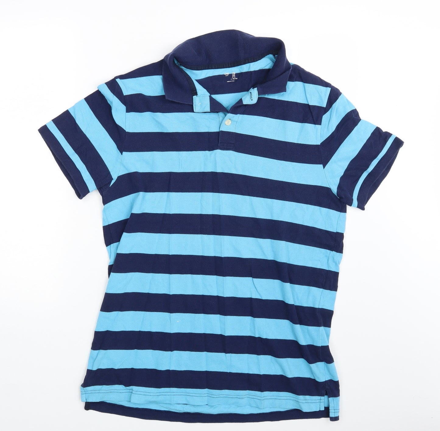 Gap Mens Blue Striped   Polo Size XL