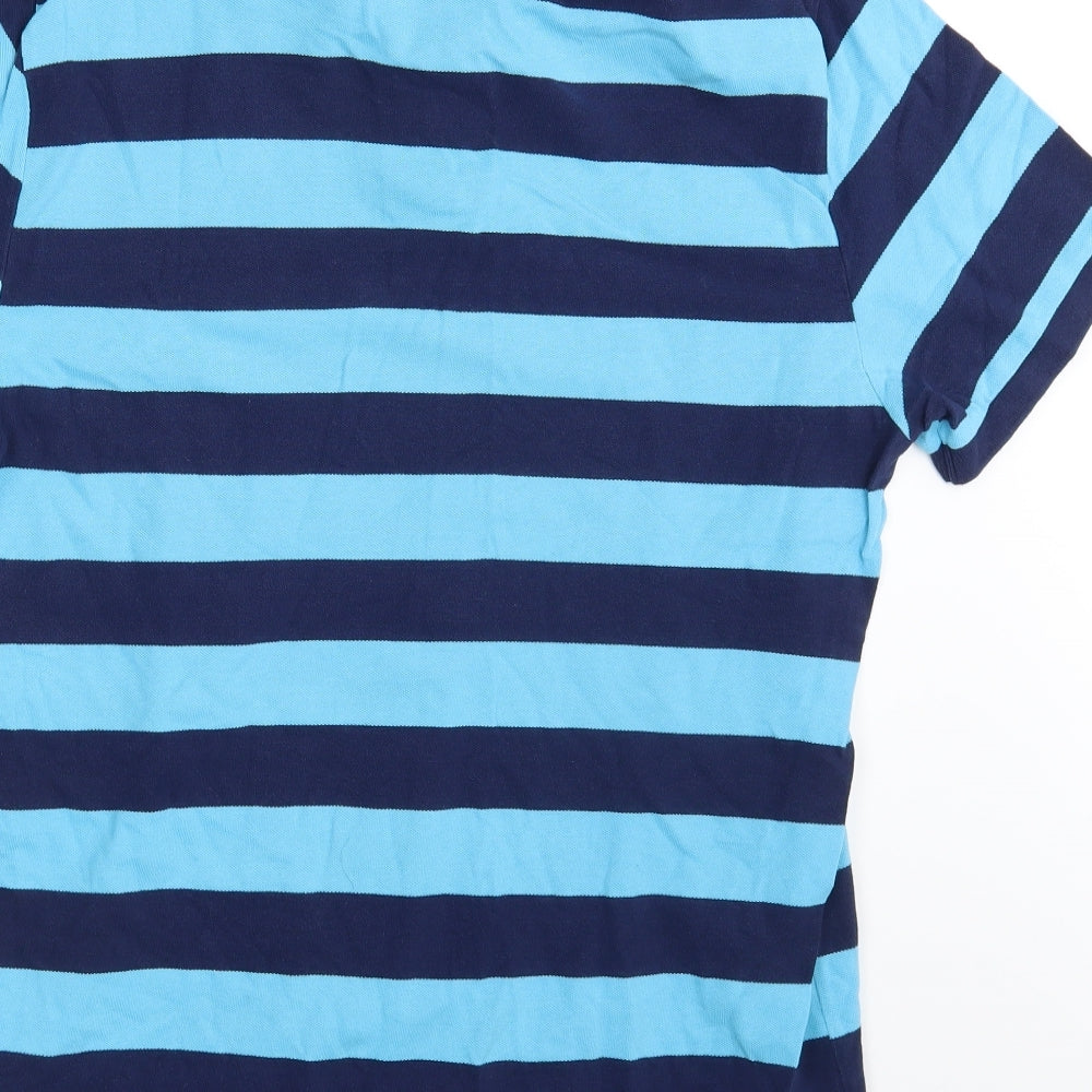 Gap Mens Blue Striped   Polo Size XL