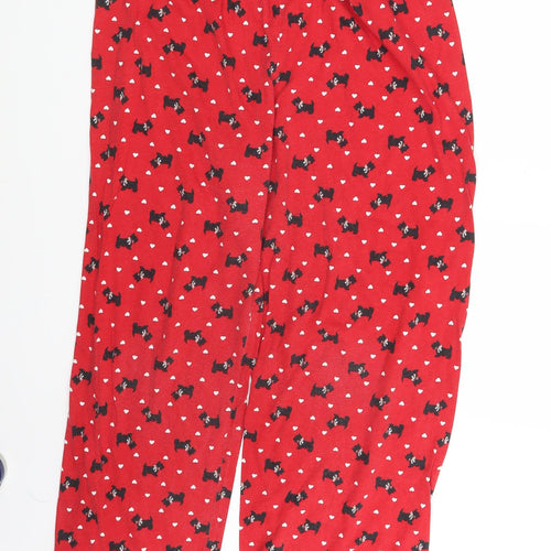 Bonmarché Womens Red Animal Print  Sweatpants Trousers Size 12 L24 in