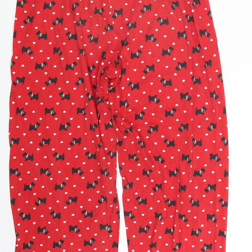 Bonmarché Womens Red Animal Print  Sweatpants Trousers Size 12 L24 in