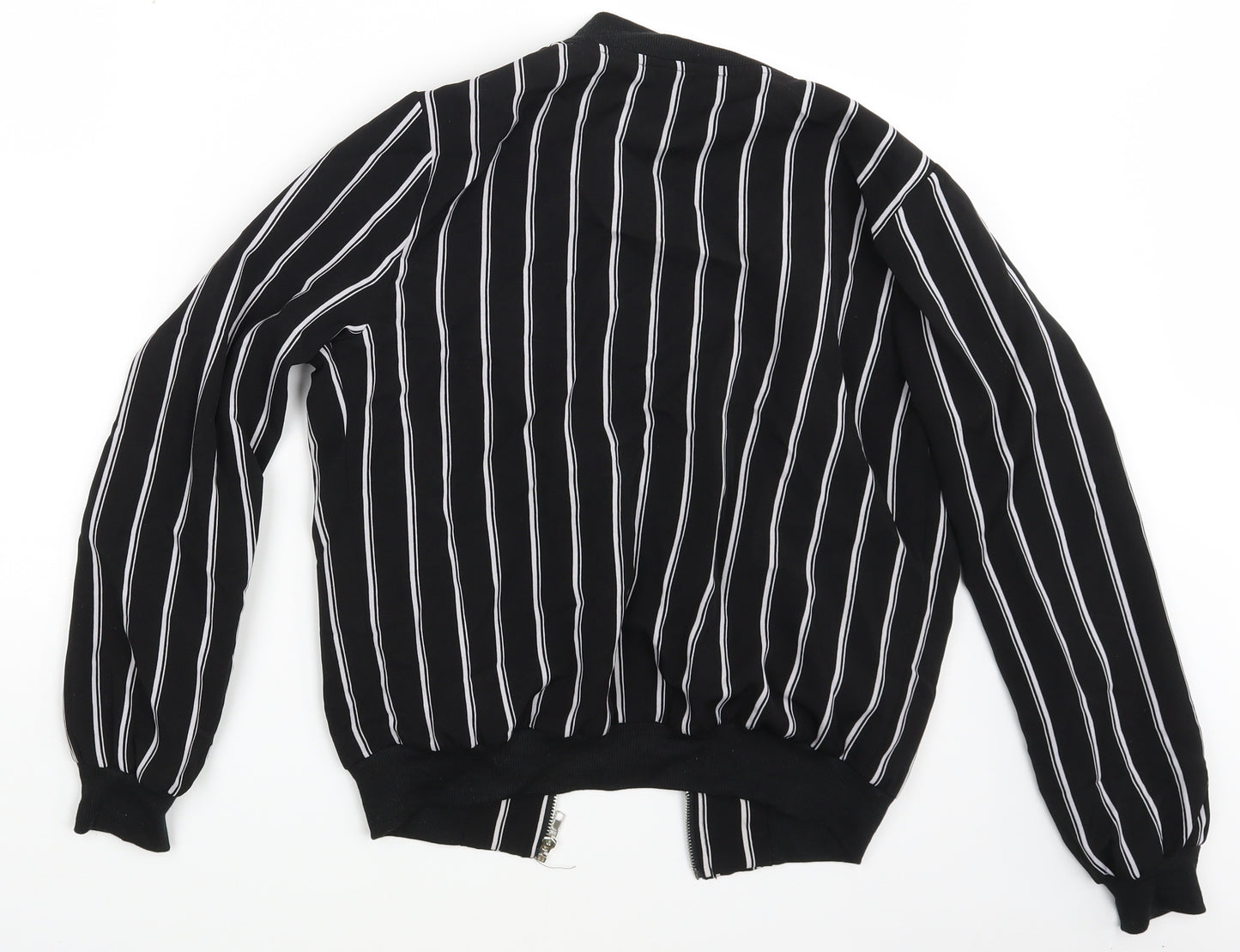 Cameo Rose Womens Black Striped  Jacket Coat Size 8