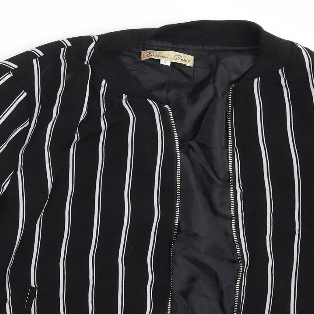 Cameo Rose Womens Black Striped  Jacket Coat Size 8