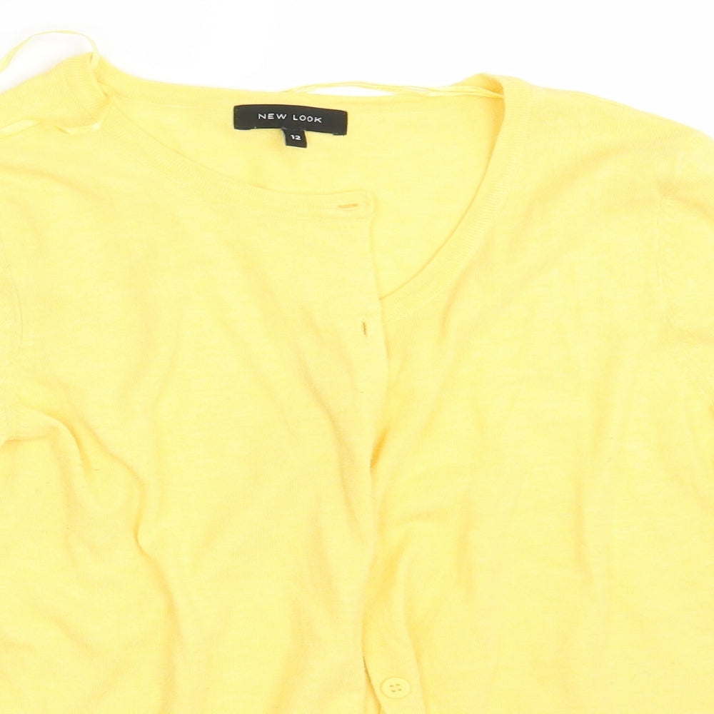 New Look Womens Yellow   Cardigan Jumper Size 12