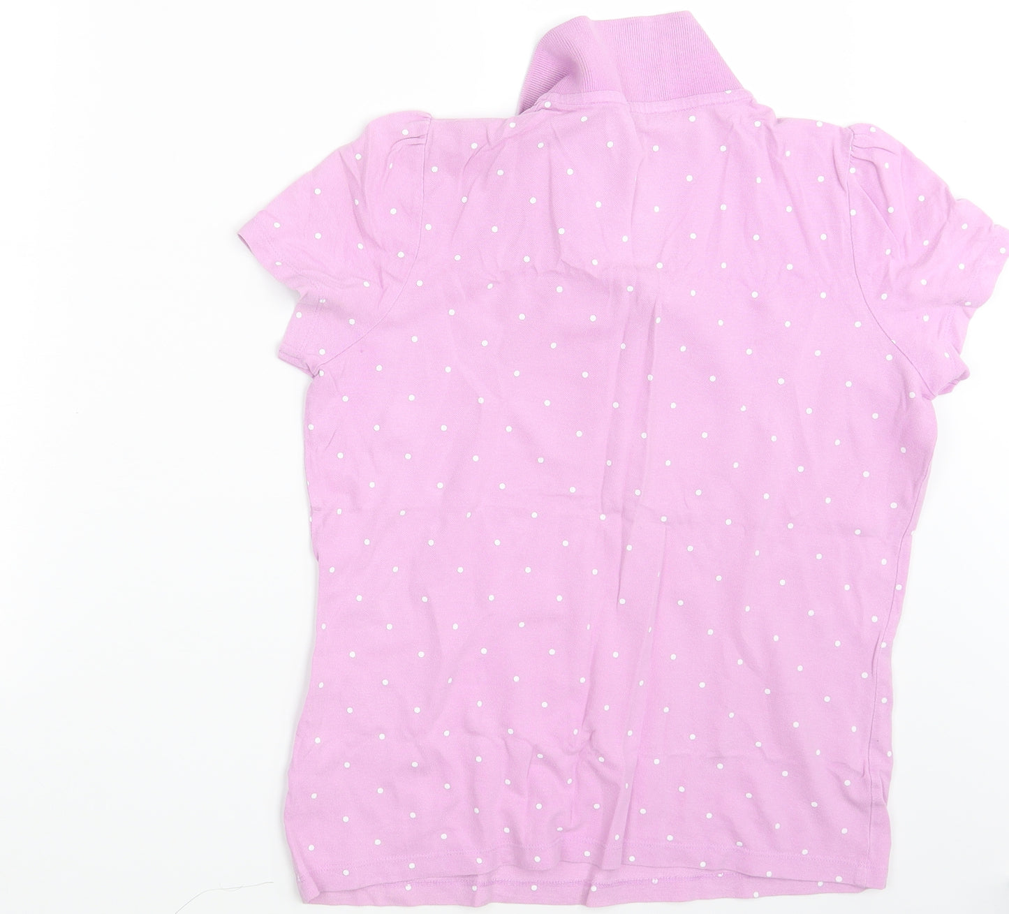 M&S Womens Pink Polka Dot  Basic Polo Size 14