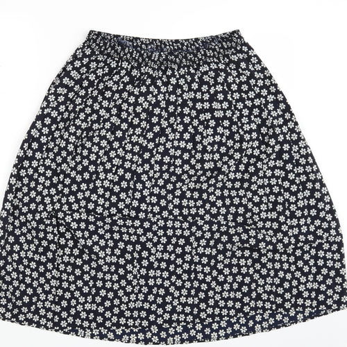 Preworn Womens Black Floral  A-Line Skirt One Size