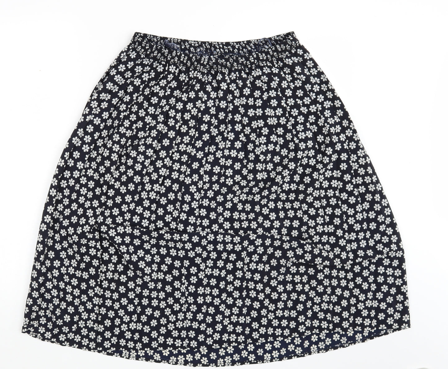 Preworn Womens Black Floral  A-Line Skirt One Size