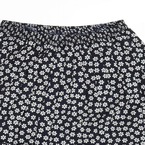 Preworn Womens Black Floral  A-Line Skirt One Size