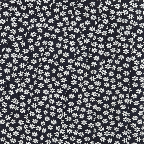 Preworn Womens Black Floral  A-Line Skirt One Size