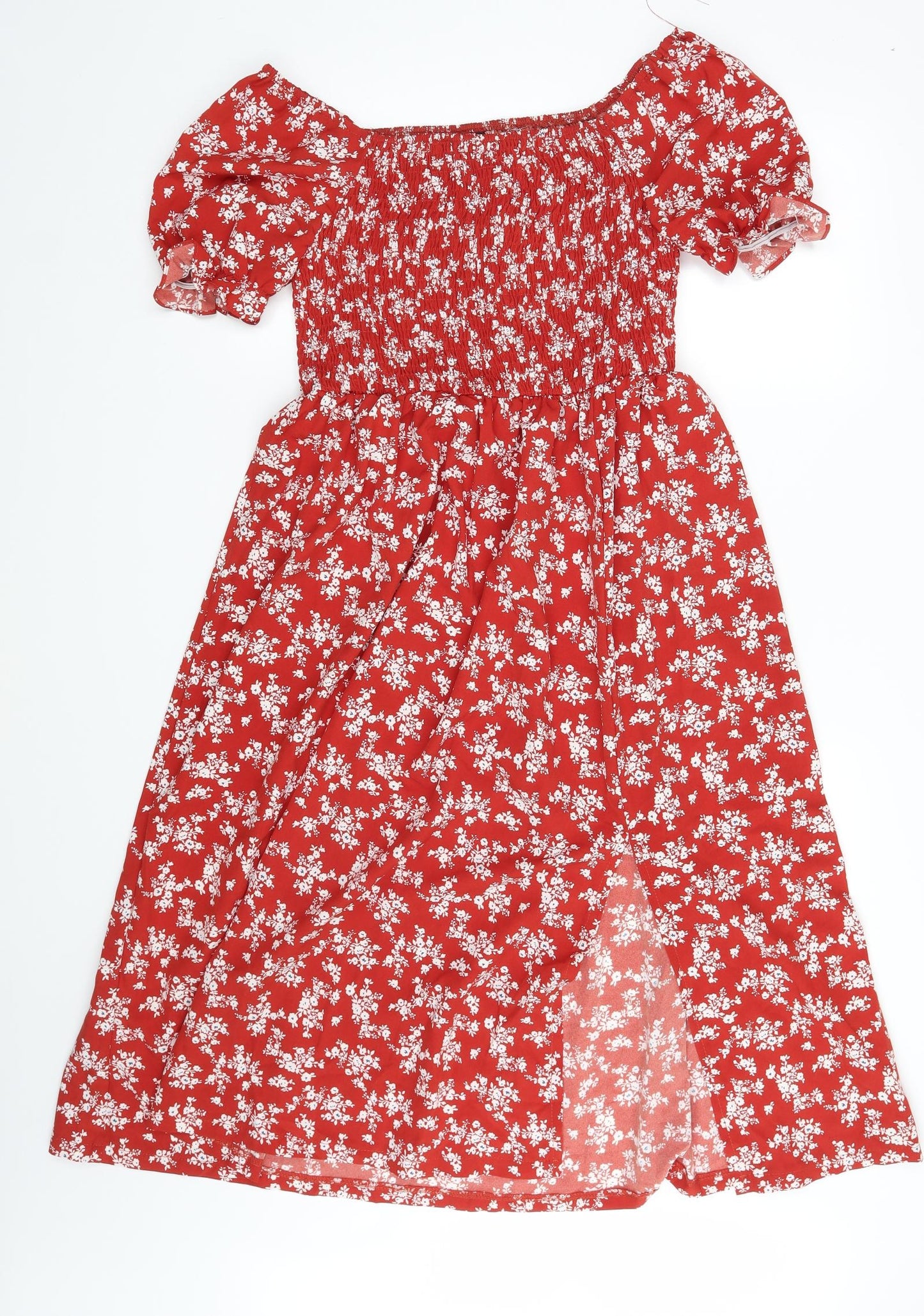 SheIn Womens Red Floral  A-Line  Size 12