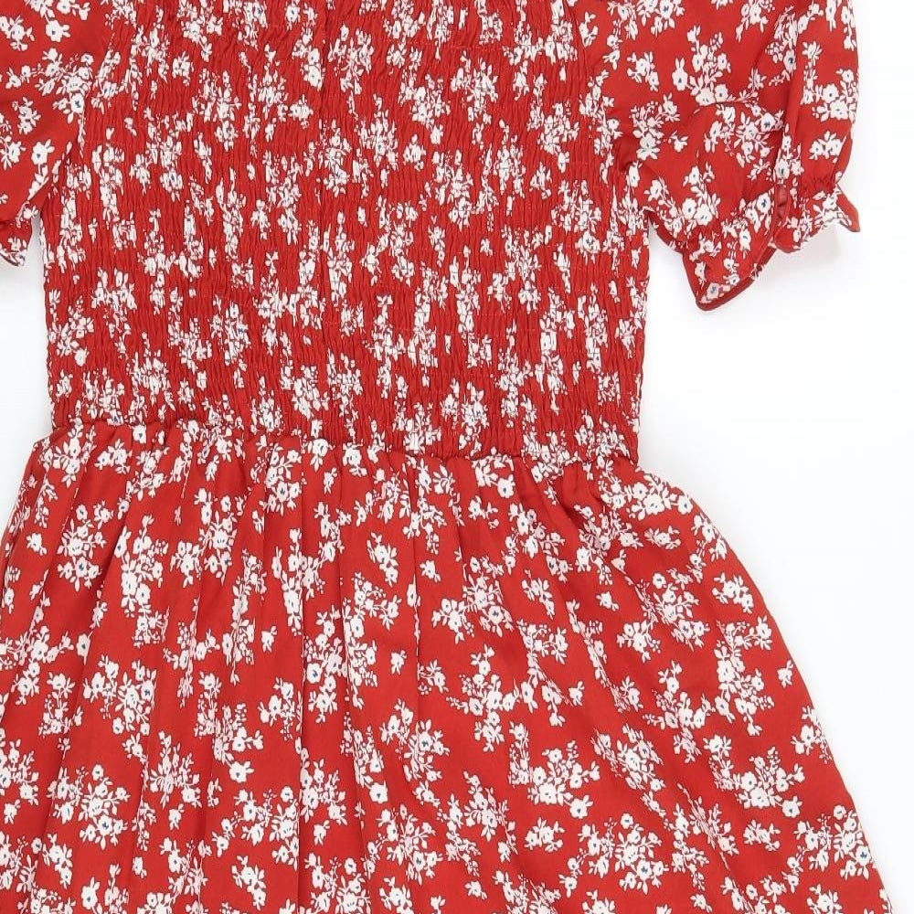 SheIn Womens Red Floral  A-Line  Size 12