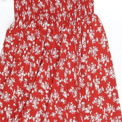 SheIn Womens Red Floral  A-Line  Size 12