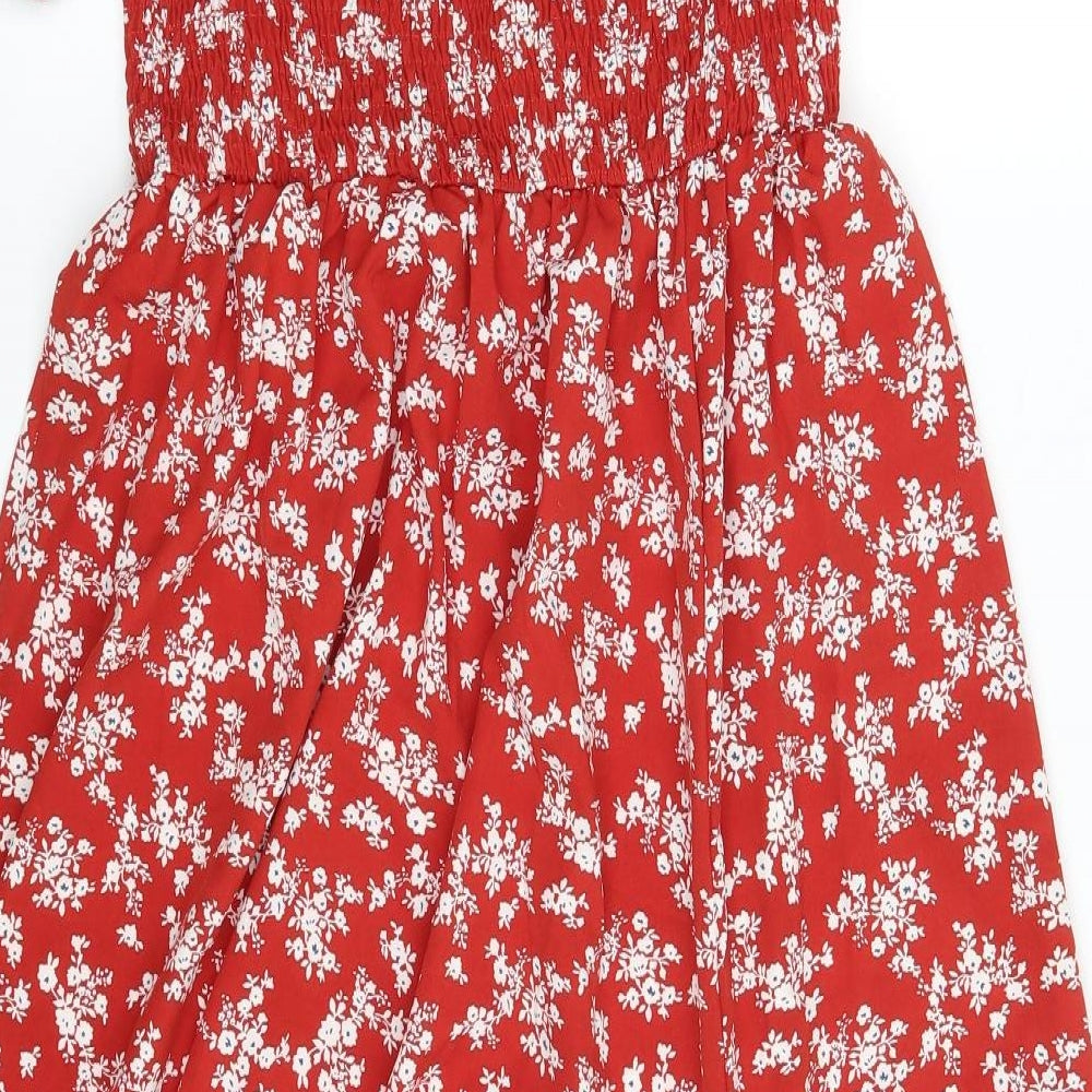 SheIn Womens Red Floral  A-Line  Size 12