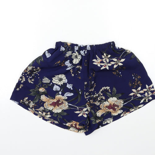 Preworn Womens Blue Floral  Sailor Shorts Size 24 in