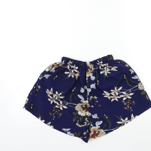 Preworn Womens Blue Floral  Sailor Shorts Size 24 in